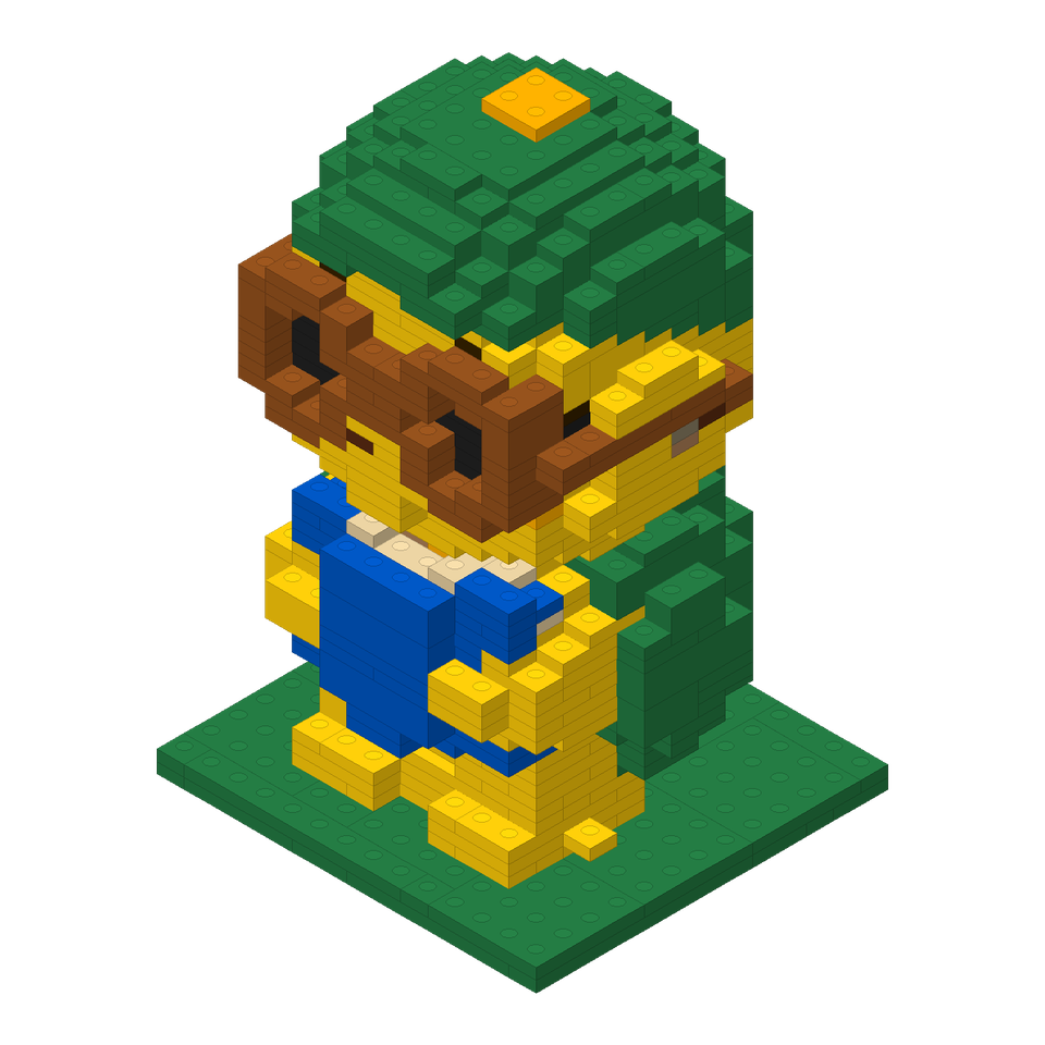 Yellow-green turtle brick model